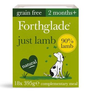 Forthglade Grain Free Natural Wet Dog Food - Just Lamb 18x395g Trays