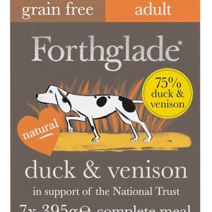Forthglade Grain Free Natural Gourmet Wet Dog Food - Duck and Venison 7x395g
