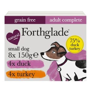 Forthglade Grain Free Natural Small Breed Dog Wet Food Variety Pack - 8x150g Trays Duck/Turkey