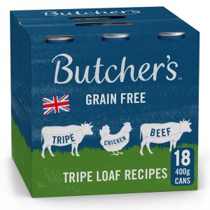 Butcher's Grain Free Tripe Loaf Recipes Adult - Wet Dog Food 18x400g Cans