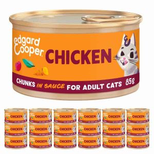 Edgard & Cooper Adult Wet Cat Food Chicken Chunks in Sauce 18x85g Cans