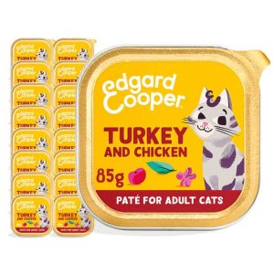 Edgard & Cooper Adult Wet Cat Food Turkey & Chicken Pate 16x85g Foils