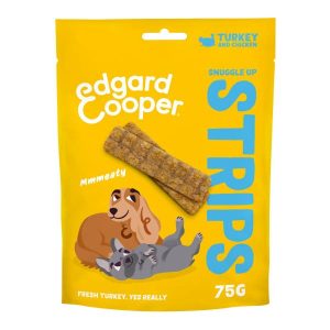 Edgard & Cooper Dog Treats Turkey & Chicken Snuggle Up Strips 75g