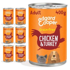 Edgard & Cooper Adult Wet Dog Food Chicken & Turkey 6x400g Cans