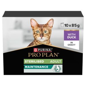 Purina Pro Plan Maintenance Sterilised Adult Cat Wet Food with Duck in Gravy 10x85g Pouches