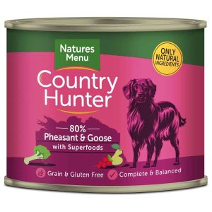 Natures Menu Country Hunter Wet Dog Food - Pheasant & Goose 6x600g Cans