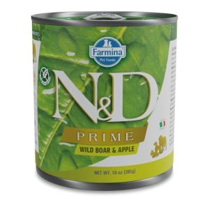 Farmina N&D Prime Adult Wet Dog Food Wild Boar & Apple 6x285g Cans