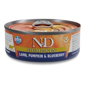 Farmina N&D Pumpkin Adult Wet Cat Food Lamb & Blueberry 30x70g Cans