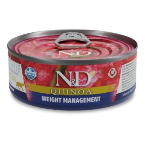 Farmina N&D Quinoa Weight Management Adult Wet Cat Food 24x80g Cans